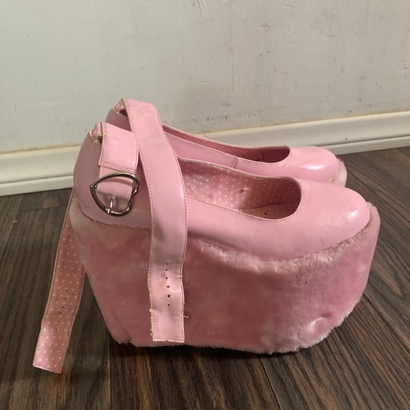 Dolls Kill Sugar Baby Faux Fur Rave Platforms - Picture 2 of 6